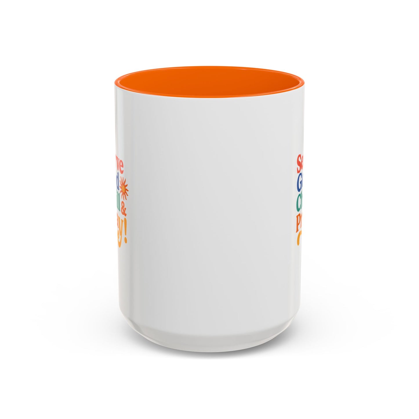 Serve God, Chill & Pray Accent Coffee Mug (11, 15oz)