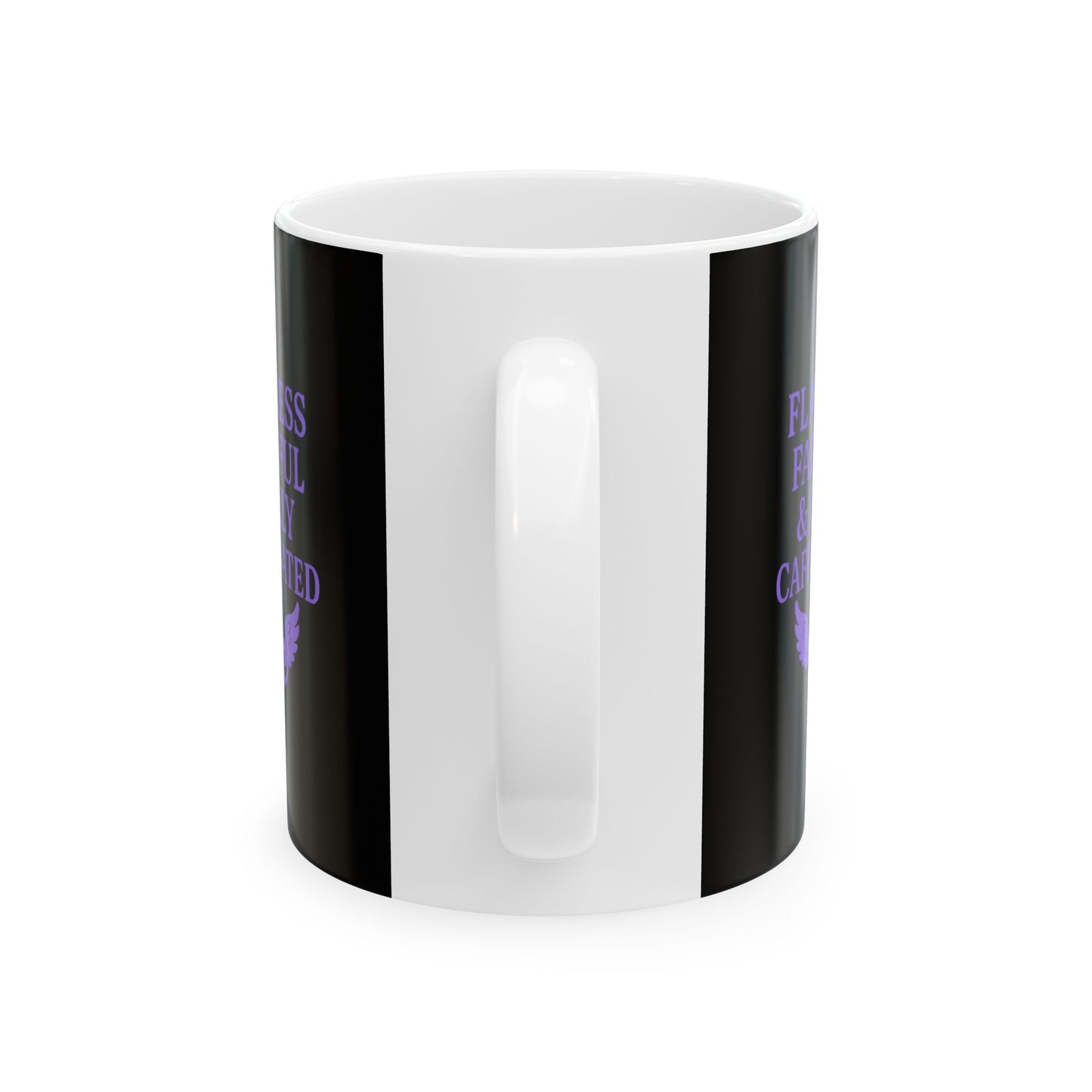 Flawless Faithful & Fully Caffeinated Mystical Black Ceramic Mug, Perfect for Coffee Lovers, Halloween, Witchcraft Gifts, Gift for Her, Customizable Drinkware