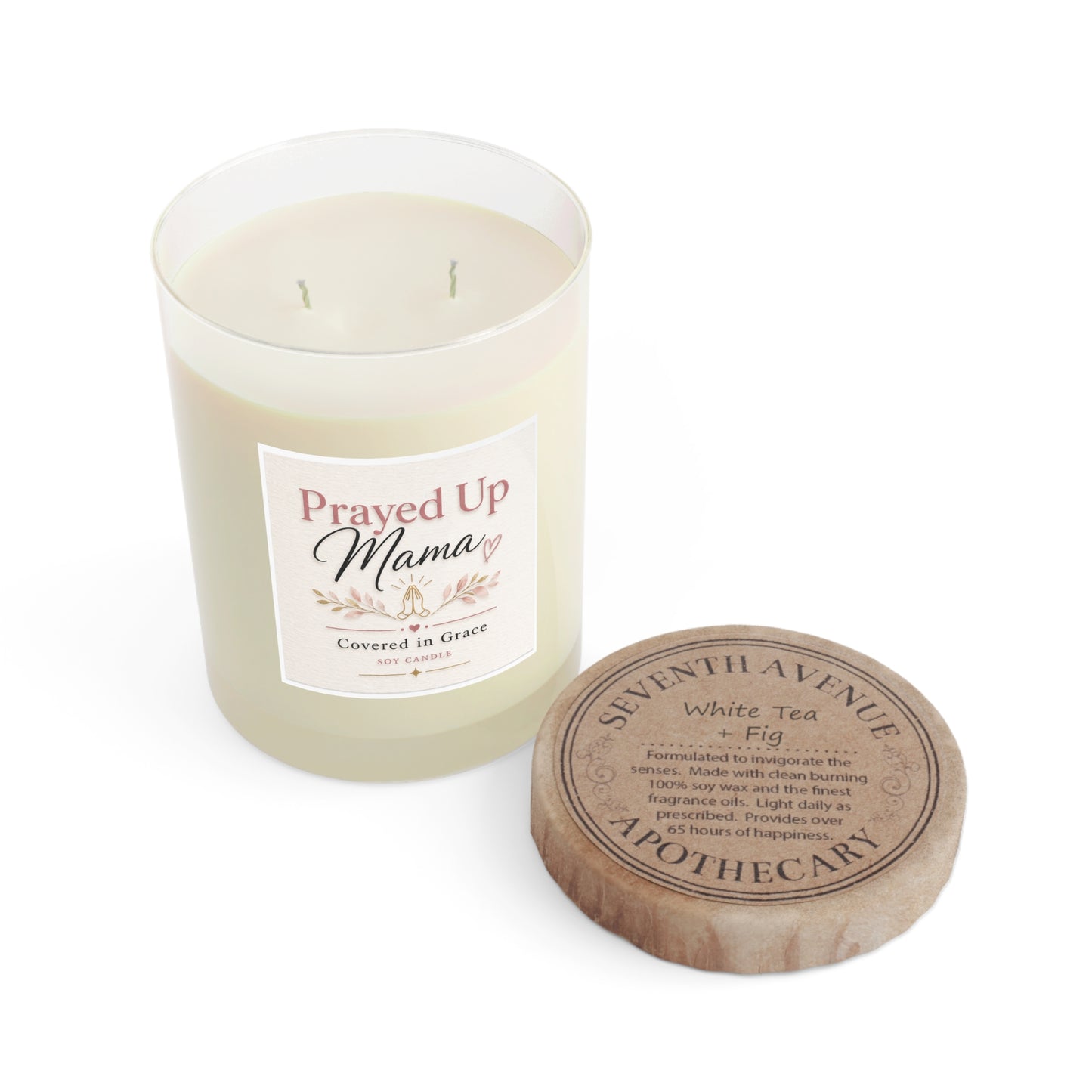 Prayed Up Mama Scented Candle — 11oz Glass Jar, Covered in Grace