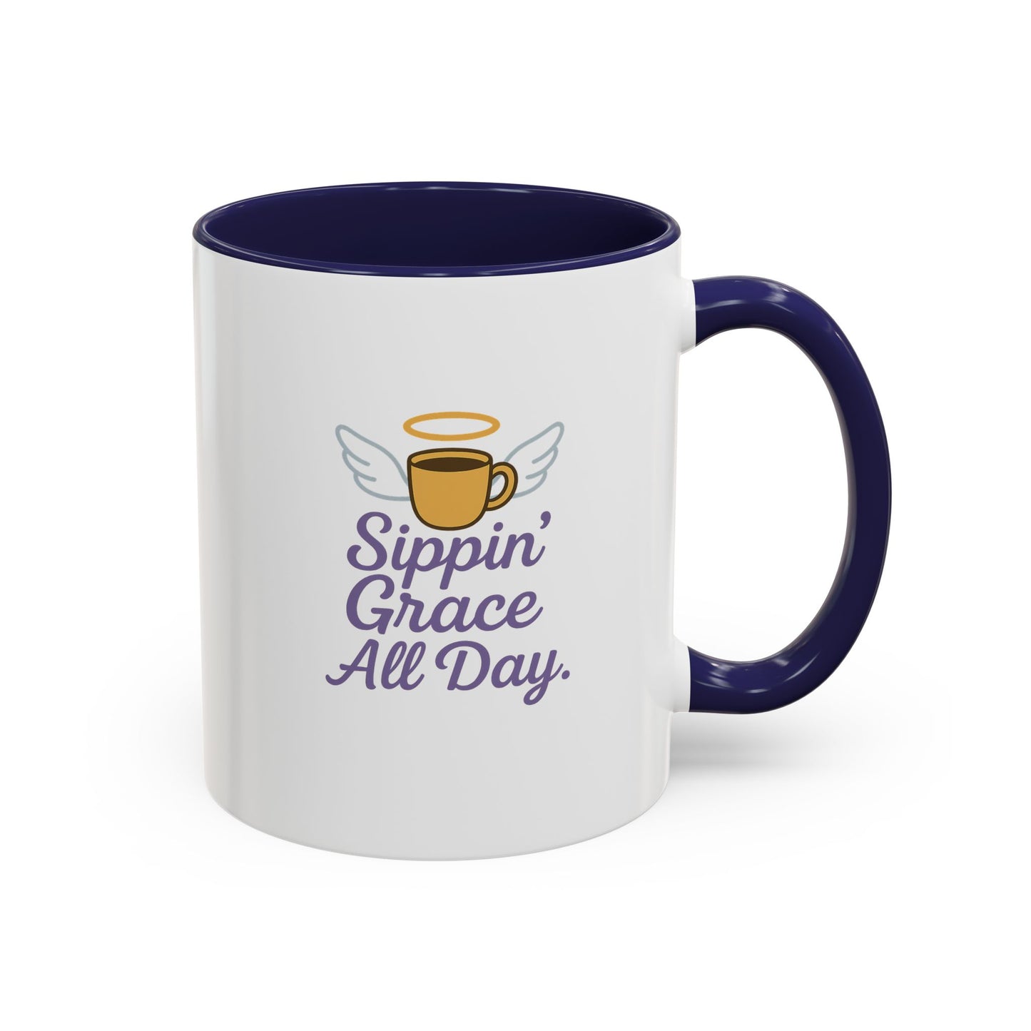 Sippin' Grace All Day Coffee Mug, Cute Coffee Cup, Inspirational Mug, Gift for Coffee Lovers, Perfect for Any Occasion