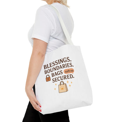 Blessings & Boundaries Tote Bag - Unique AOP Design for Daily Use, Gift for Friends, Travel, Shopping, Eco-Friendly Bag