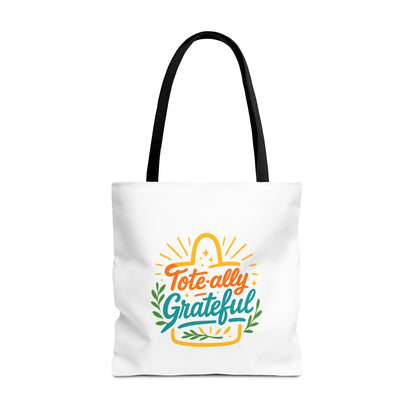 Grateful Tote Bag, Eco-Friendly Shopping Bag, Gift for Mom, Stylish Carry-All, Perfect for Summer Adventures
