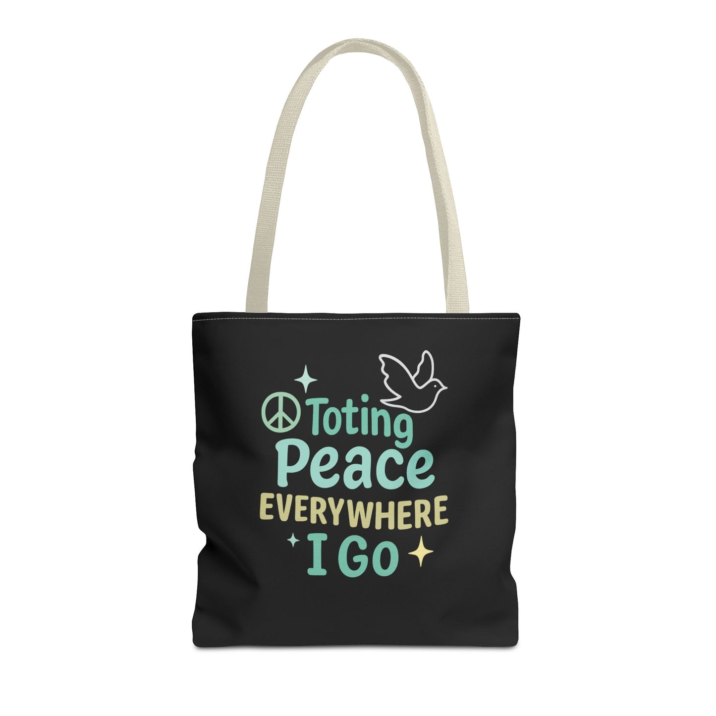 Peace-Themed Tote Bag Empower Your Journey, Eco-Friendly, Shopping, Beach, Gifts, Everyday Use