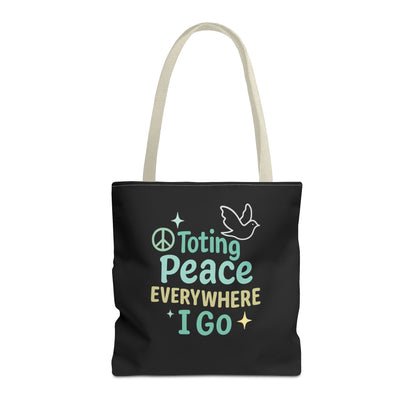 Peace-Themed Tote Bag Empower Your Journey, Eco-Friendly, Shopping, Beach, Gifts, Everyday Use