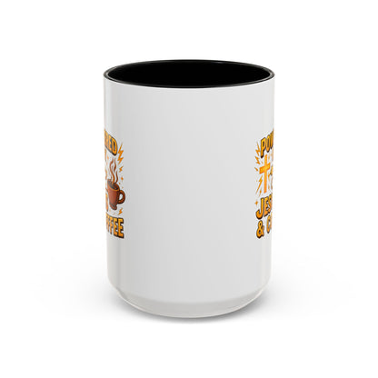 Coffee Lover's Accent Mug - Powered by Jesus & Coffee, Inspirational Drinkware, Christian Gift, Coffee Enthusiast, Religious Mug, [...]