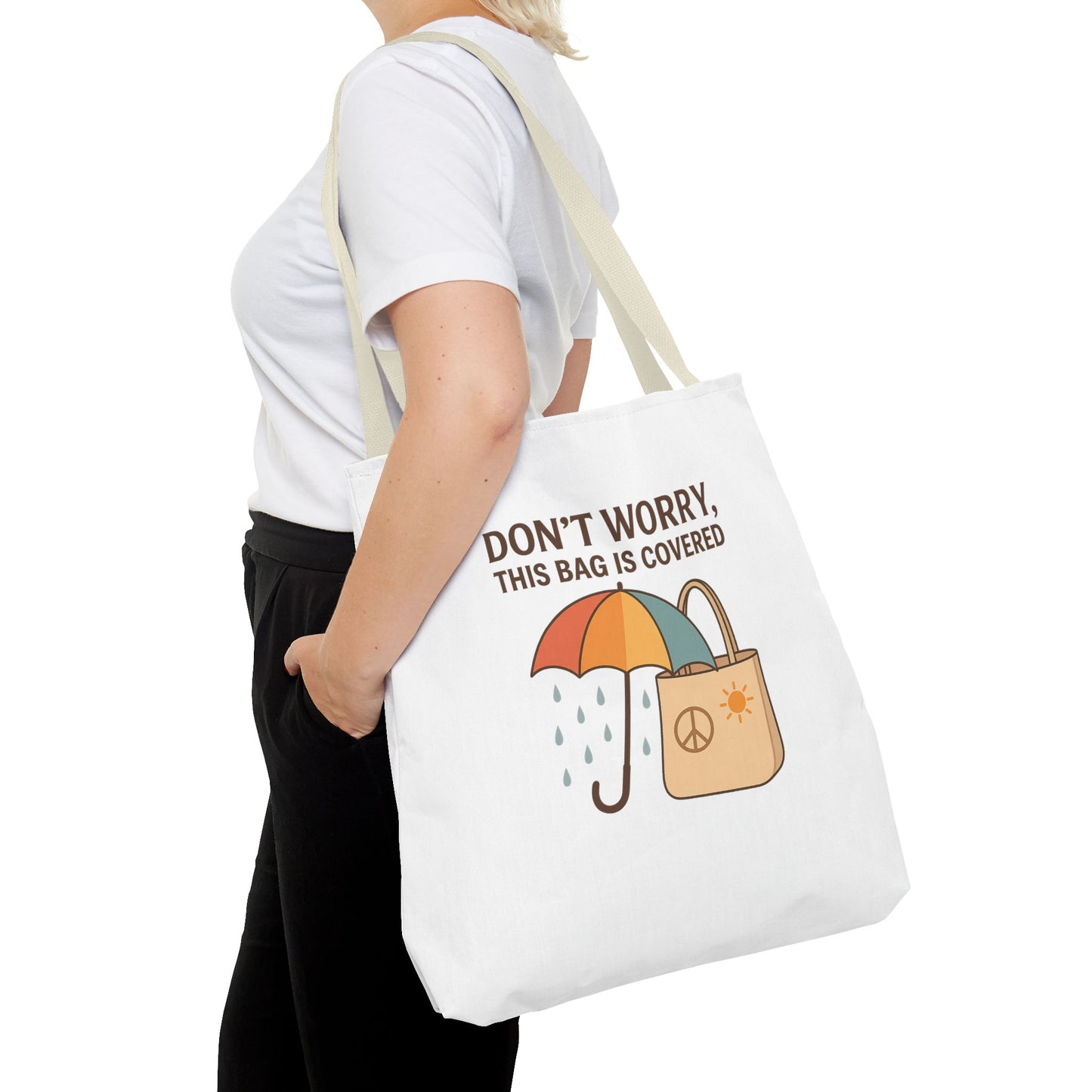 Waterproof Tote Bag - Don't Worry, This Bag Is Covered | Eco-Friendly, Beach, Gym, Shopping, Travel