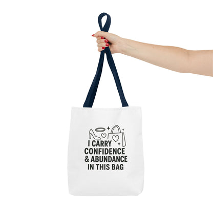 Confidence & Abundance Tote Bag, Motivational Shopper Bag, Gift for Her, Inspirational Tote for Everyday Use, Eco-Friendly Carryall