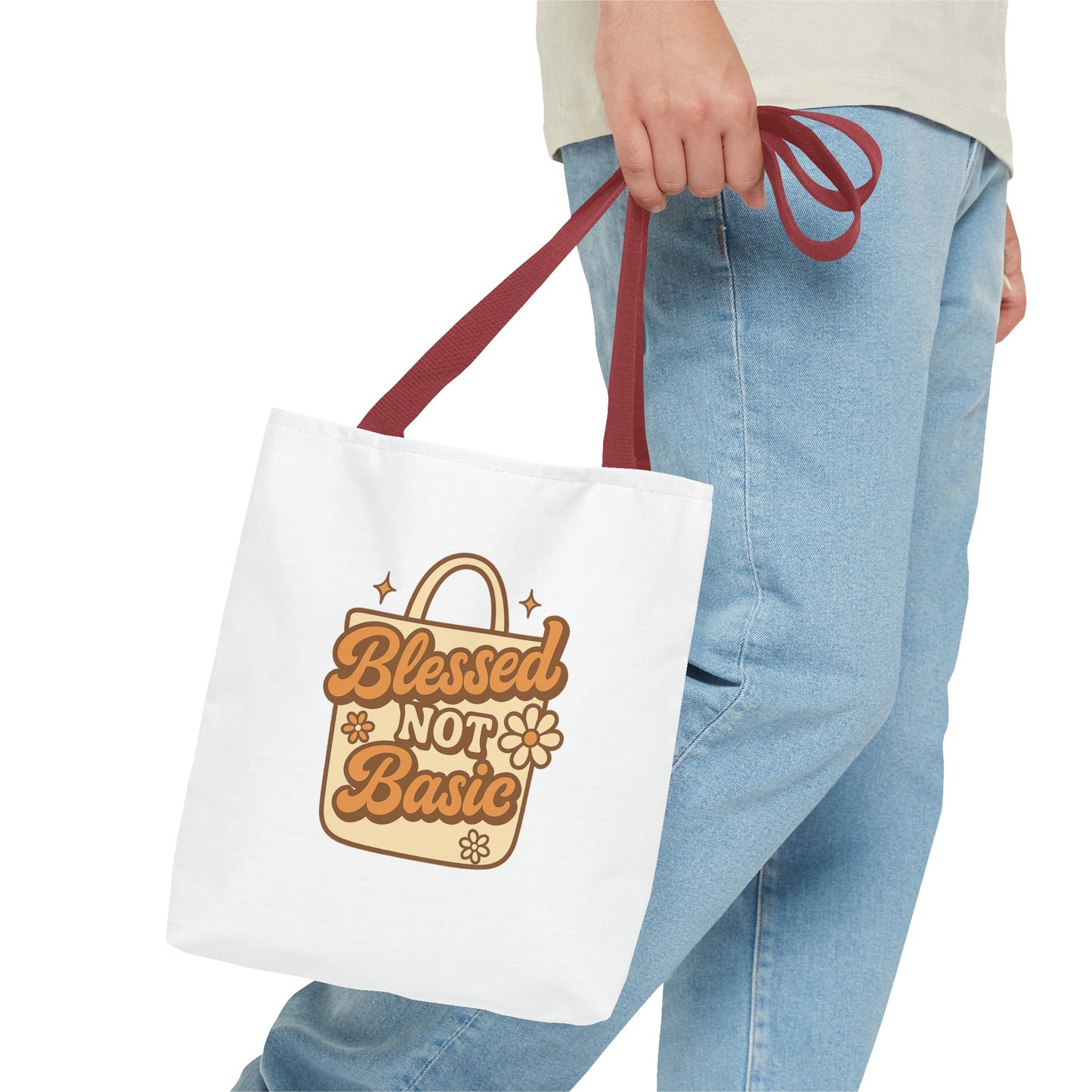 Blessed Not Basic Tote Bag - Fun Shopping Bag, Gift for Friends, Eco-Friendly Tote, Weekend Vibes, Cute Carryall
