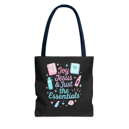 Joyful Essentials Tote Bag for Faith Lovers, Christian Canvas Bag, Unique Gift for Church, Bible Study, Everyday Use, Stylish Carryall