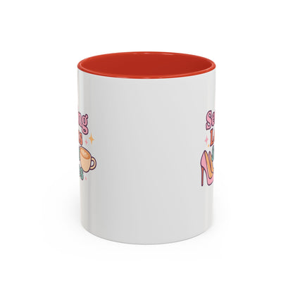Serving Look and Latte Accent Coffee Mug (11, 15oz)