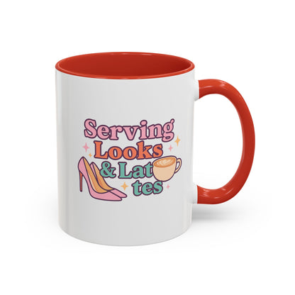 Serving Look and Latte Accent Coffee Mug (11, 15oz)