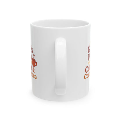God's Plan Indulges Coffee Confidence Coffee Lovers Ceramic Mug - Great for Gifts, Kitchen Decor, Office Use, Tea or Coffee