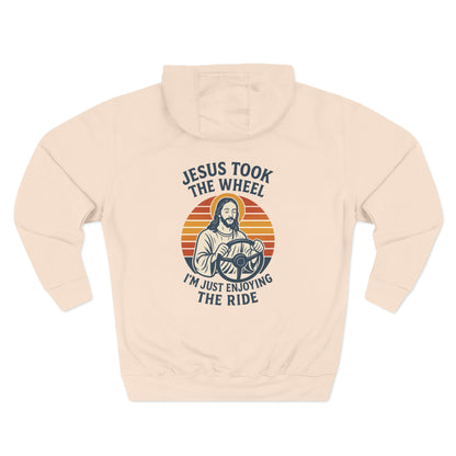 Jesus Took the Wheel Hoodie, Inspirational Faith Wear, Christian Gift, Cozy Fleece Hoodie, Perfect for Church &amp; Holidays