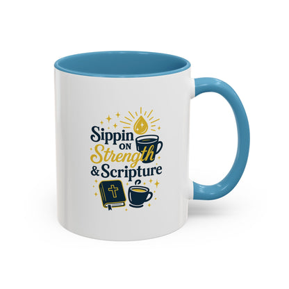 Inspirational Coffee Mug - Sippin' on Strength & Scripture - Perfect Gift for Coffee Lovers, Spiritual Growth, Daily Inspiration, [...]