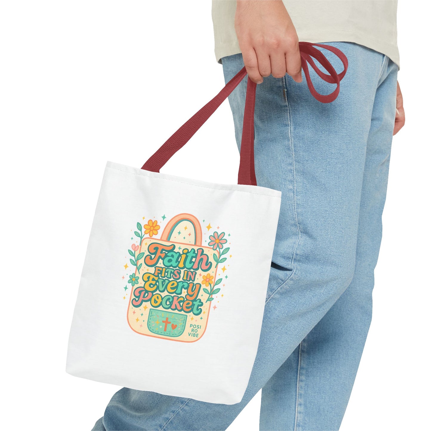 Faith-Inspired Tote Bag for Everyday Use, Shopping, Gifts, Beach, Eco-Friendly, Floral Design