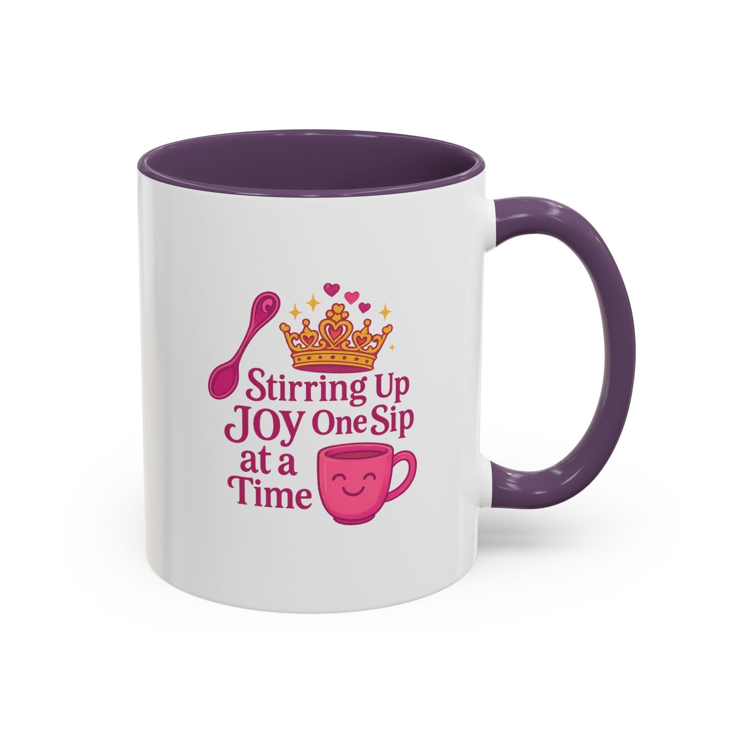 Joyful Accent Coffee Mug - 11/15oz, Colorful Sip Design, Perfect Gift for Coffee Lovers, Birthdays, Holidays, Housewarming