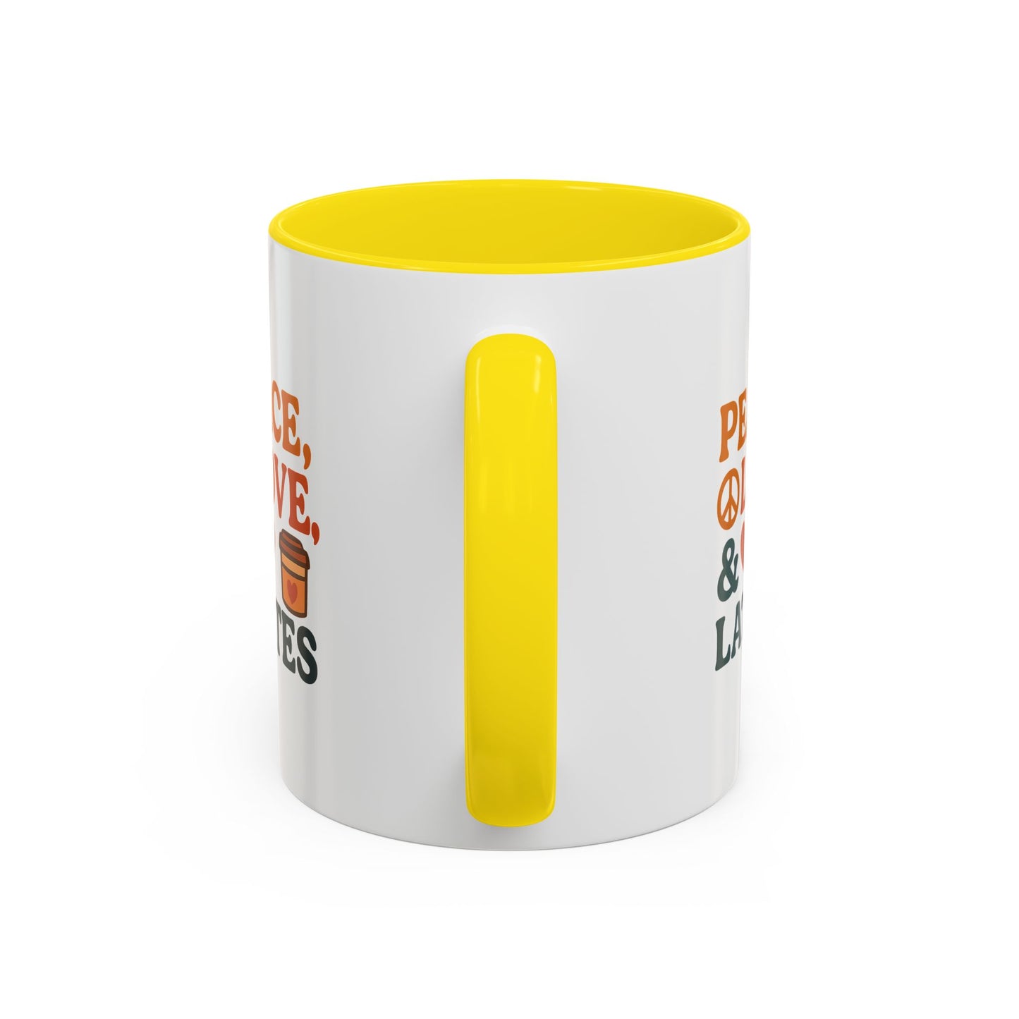 Peace, Love & Lattes Coffee Mug | Accent Mug for Coffee Lovers | Gift for Baristas, Friends, Home Decor, Kitchen Essentials