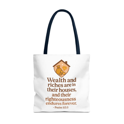 Inspirational Tote Bag with Psalm 112:3 Quote, Motivational Gift, Reusable Shopping Bag, Bible Verse Tote, Religious Accessory, [...]
