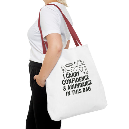 Confidence & Abundance Tote Bag, Motivational Shopper Bag, Gift for Her, Inspirational Tote for Everyday Use, Eco-Friendly Carryall