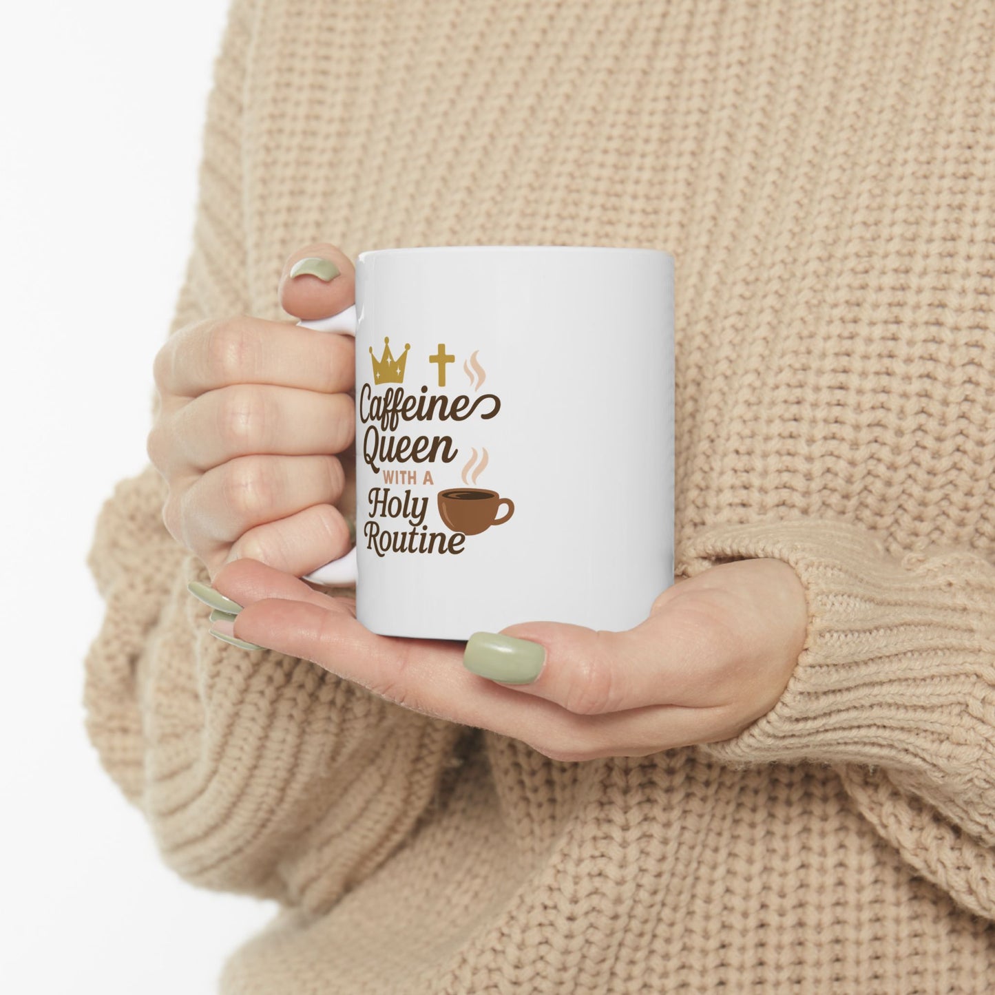 Ceramic Mug - Caffeines Queens - Cozy Coffee Quotes for Coffee Lovers, Cute Drinkware for Home, Perfect Gift for Birthdays, Holidays