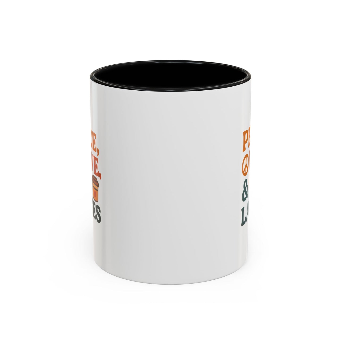 Peace, Love & Lattes Coffee Mug | Accent Mug for Coffee Lovers | Gift for Baristas, Friends, Home Decor, Kitchen Essentials