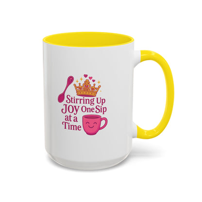 Joyful Accent Coffee Mug - 11/15oz, Colorful Sip Design, Perfect Gift for Coffee Lovers, Birthdays, Holidays, Housewarming