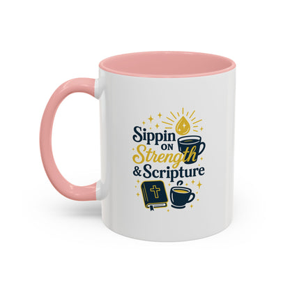 Inspirational Coffee Mug - Sippin' on Strength & Scripture - Perfect Gift for Coffee Lovers, Spiritual Growth, Daily Inspiration, [...]