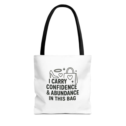 Confidence & Abundance Tote Bag, Motivational Shopper Bag, Gift for Her, Inspirational Tote for Everyday Use, Eco-Friendly Carryall
