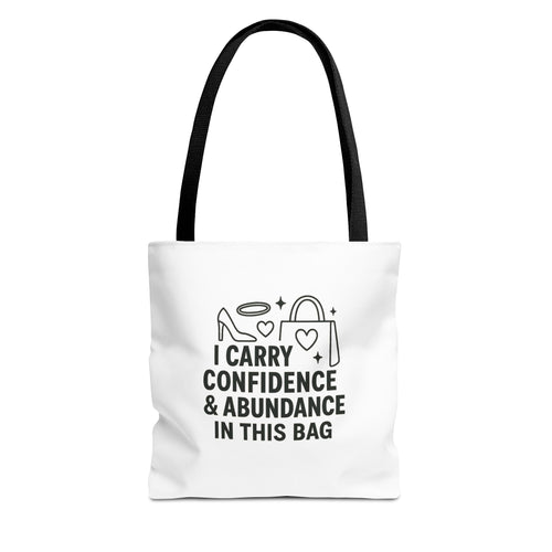 Confidence & Abundance Tote Bag, Motivational Shopper Bag, Gift for Her, Inspirational Tote for Everyday Use, Eco-Friendly Carryall