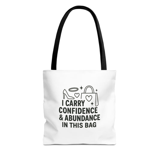 Confidence & Abundance Tote Bag, Motivational Shopper Bag, Gift for Her, Inspirational Tote for Everyday Use, Eco-Friendly Carryall