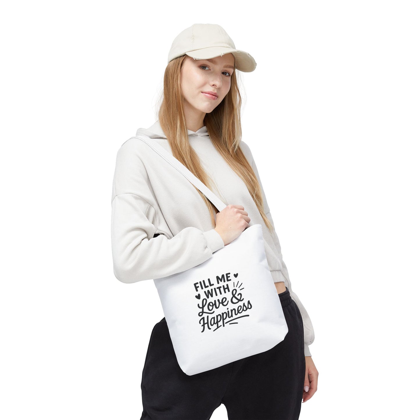 Love & Happiness Tote Bag | Reusable Shopping Bag, Gift Bag, Eco-Friendly Tote, Beach Bag, Cute Tote for All Occasions