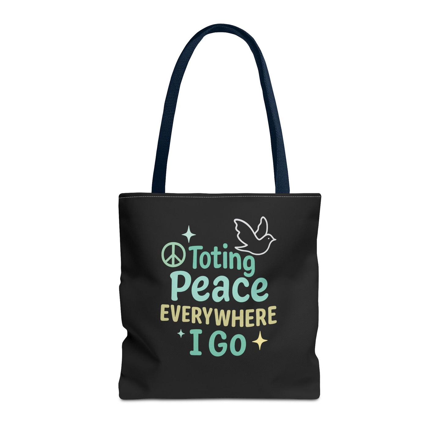 Peace-Themed Tote Bag Empower Your Journey, Eco-Friendly, Shopping, Beach, Gifts, Everyday Use