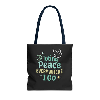 Peace-Themed Tote Bag Empower Your Journey, Eco-Friendly, Shopping, Beach, Gifts, Everyday Use