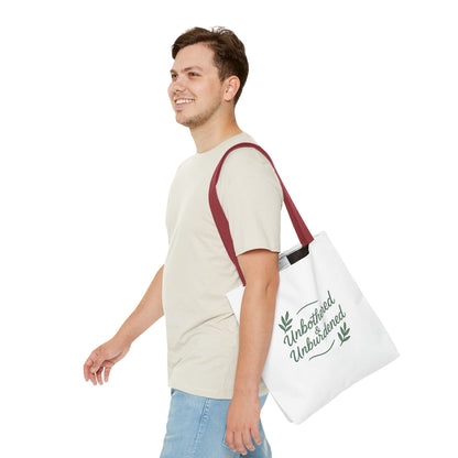 Unbothered & Unburdened Tote Bag, Everyday Tote, Eco-Friendly Bag, Gift for Her, Stylish Shopping Bag, Motivational Tote