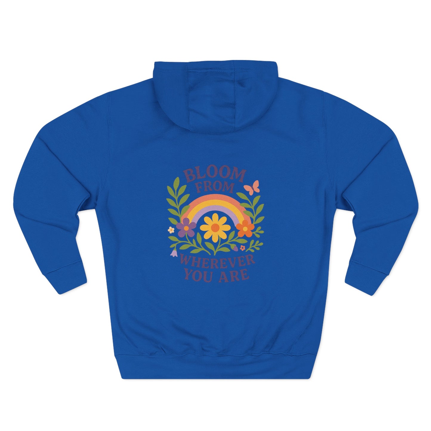 Bloom Wherever You Are Floral Fleece Hoodie