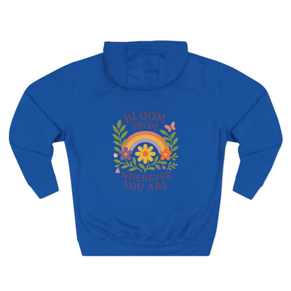 Bloom Wherever You Are Floral Fleece Hoodie