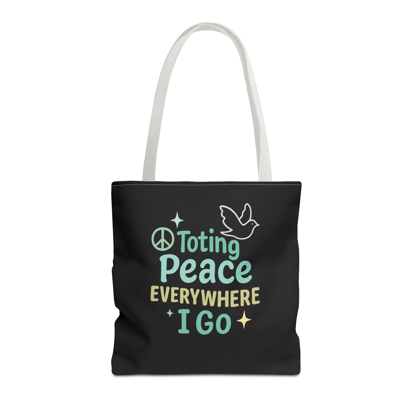 Peace-Themed Tote Bag Empower Your Journey, Eco-Friendly, Shopping, Beach, Gifts, Everyday Use
