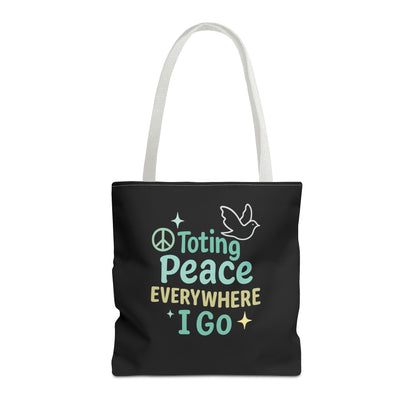 Peace-Themed Tote Bag Empower Your Journey, Eco-Friendly, Shopping, Beach, Gifts, Everyday Use
