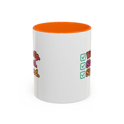 Woke Up Slayed Sipped Coffee Mug, Motivational Mug Gift, Fun Coffee Cup, Inspirational Office Mug, Morning Routine Mug