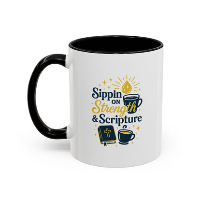 Inspirational Coffee Mug - Sippin' on Strength & Scripture - Perfect Gift for Coffee Lovers, Spiritual Growth, Daily Inspiration, [...]