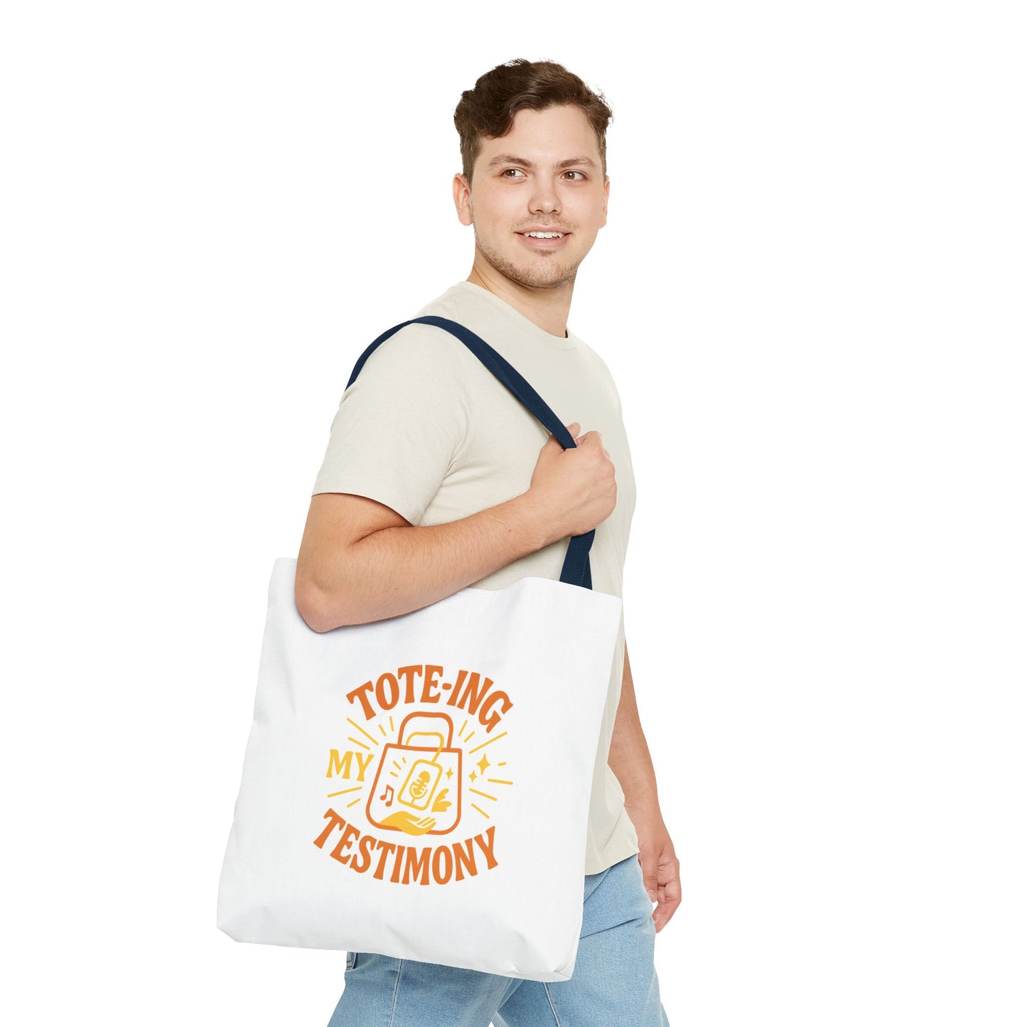 Testimony Tote Bag - Stylish AOP Bag for Daily Use, Perfect for Church, Casual Outings, or Gifts, Christian Tote, Inspirational Bag