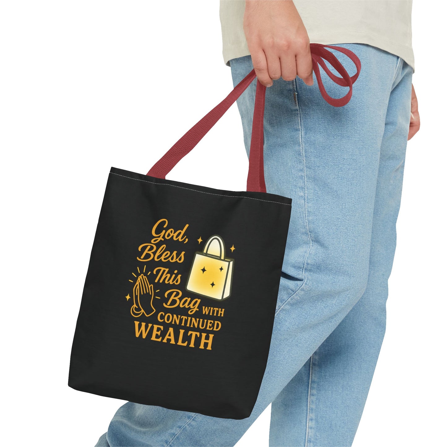 God Bless This Bag Tote - Wealthy Vibes, Inspirational Gift for Her, Everyday Use, Shopping, Casual Outing, Motivational Tote
