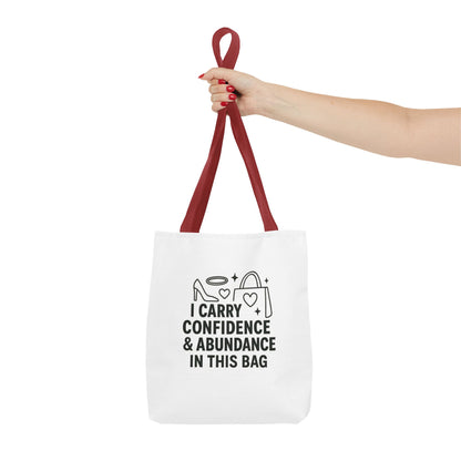Confidence & Abundance Tote Bag, Motivational Shopper Bag, Gift for Her, Inspirational Tote for Everyday Use, Eco-Friendly Carryall