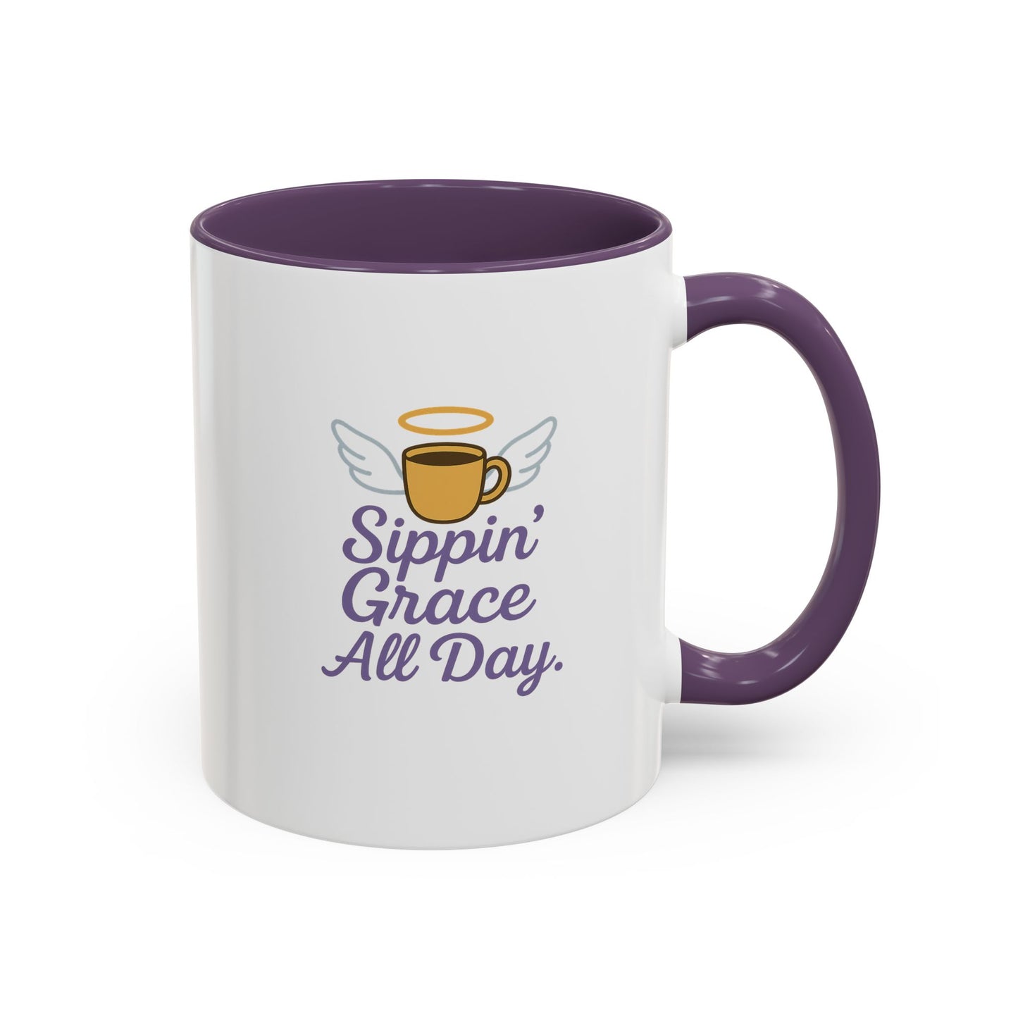 Sippin' Grace All Day Coffee Mug, Cute Coffee Cup, Inspirational Mug, Gift for Coffee Lovers, Perfect for Any Occasion