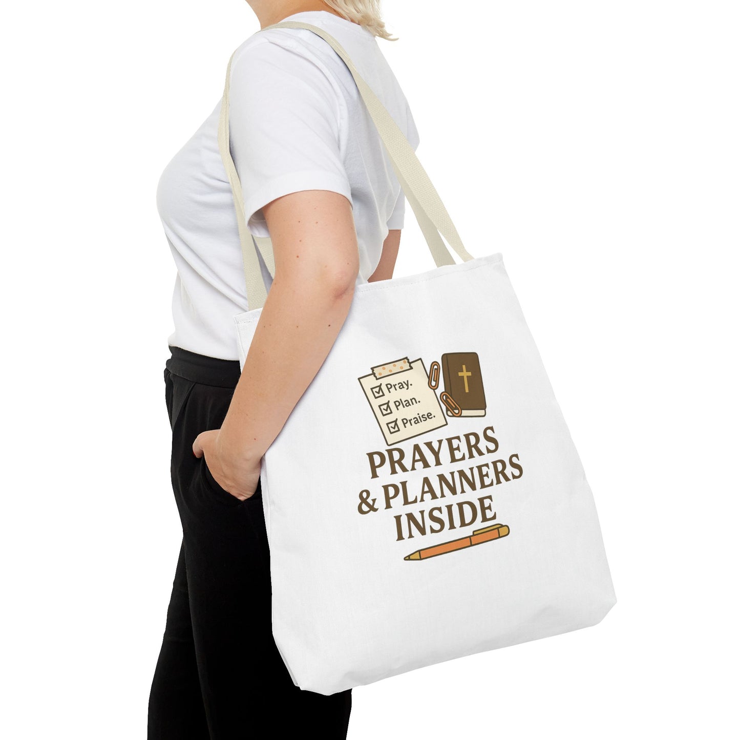 Prayers & Planners Inside Faithful Tote Bag