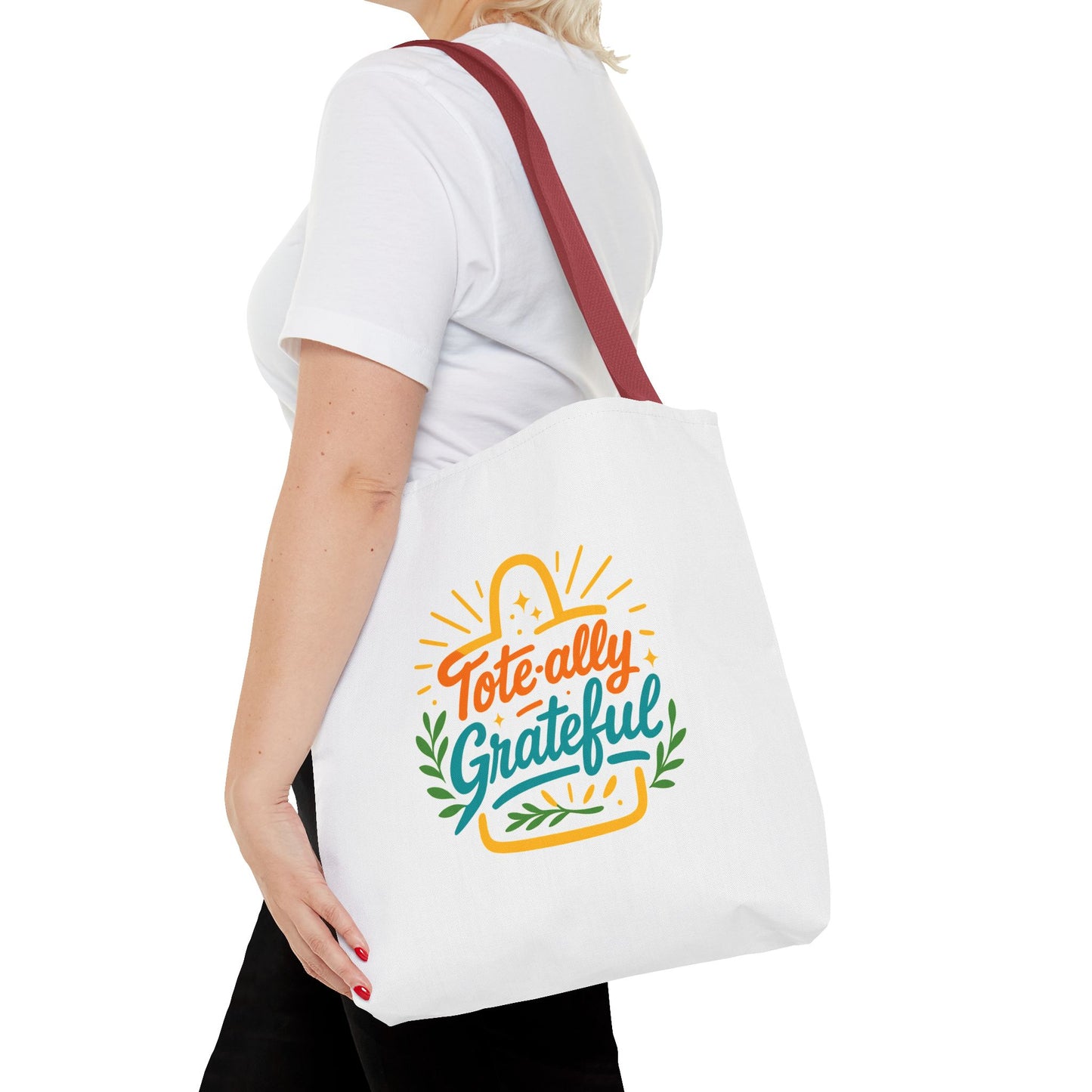 Grateful Tote Bag, Eco-Friendly Shopping Bag, Gift for Mom, Stylish Carry-All, Perfect for Summer Adventures