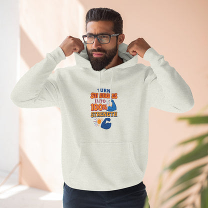 Inspiring Strength Fleece Hoodie, Motivational Sweatshirt, Fitness Gift, Workout Apparel, Positive Message Top
