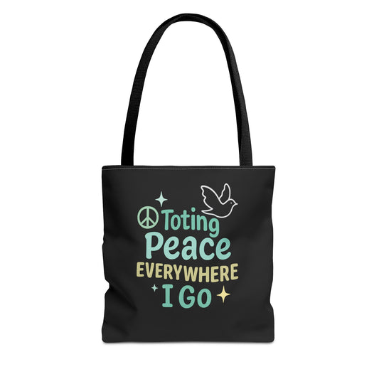 Peace-Themed Tote Bag Empower Your Journey, Eco-Friendly, Shopping, Beach, Gifts, Everyday Use