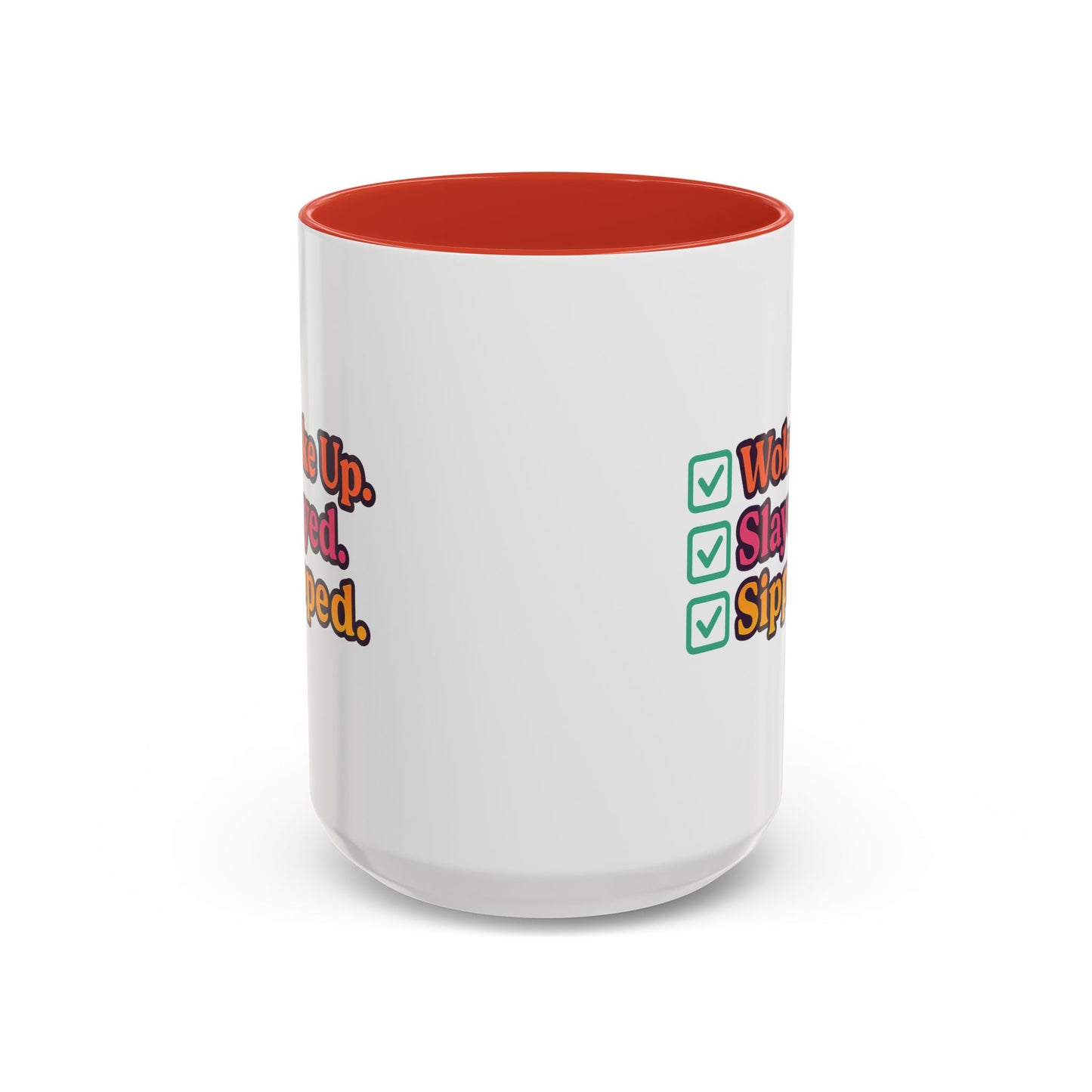 Woke Up Slayed Sipped Coffee Mug, Motivational Mug Gift, Fun Coffee Cup, Inspirational Office Mug, Morning Routine Mug