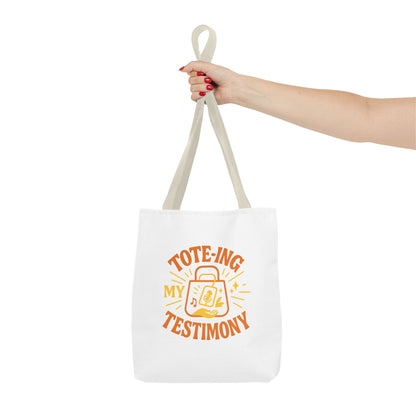Testimony Tote Bag - Stylish AOP Bag for Daily Use, Perfect for Church, Casual Outings, or Gifts, Christian Tote, Inspirational Bag